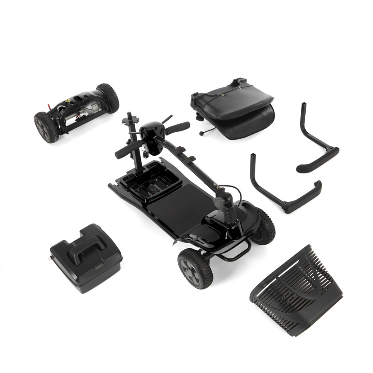 eFly Lightweight Mobility Scooter shown in Black and Dismantled.jpg